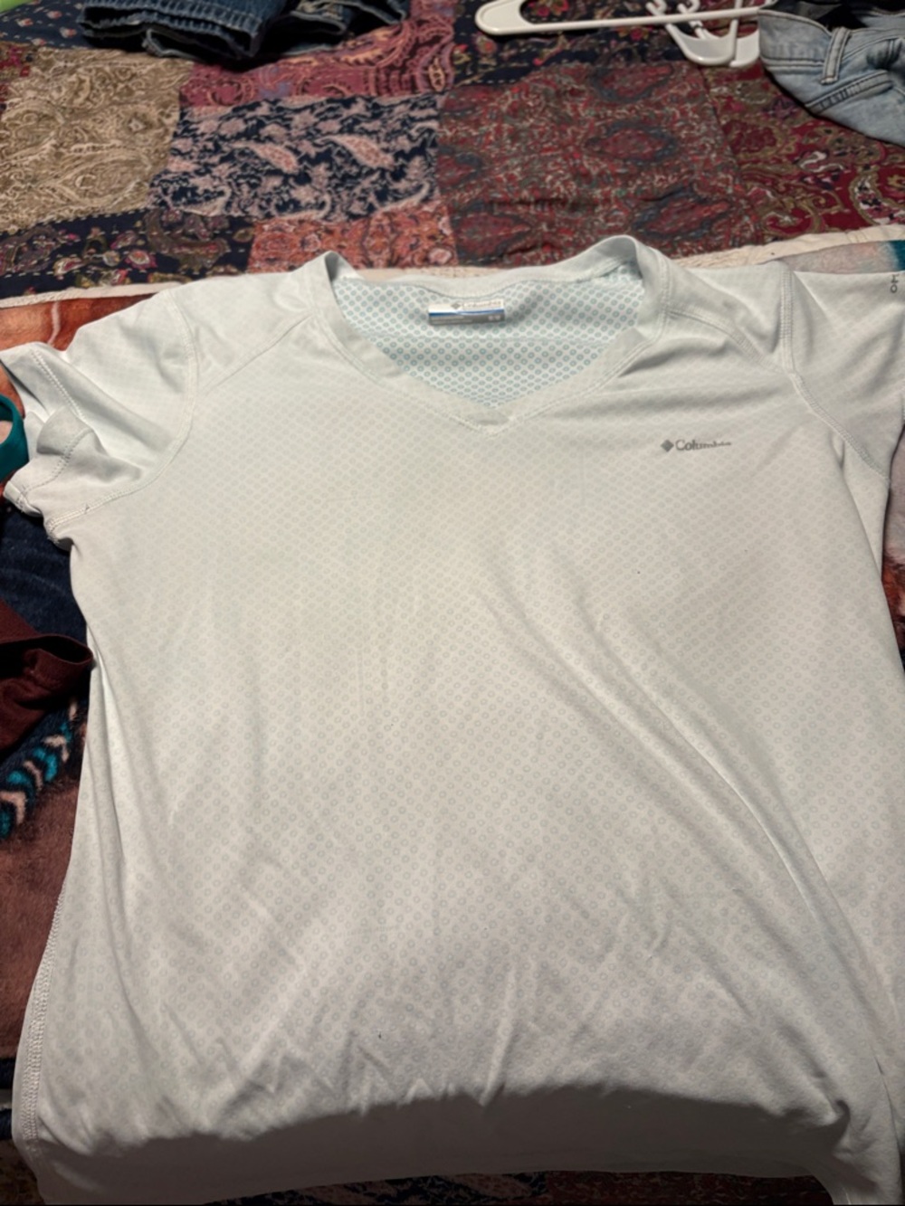 Columbia Light Blue Short-Sleeve V-Neck Tee